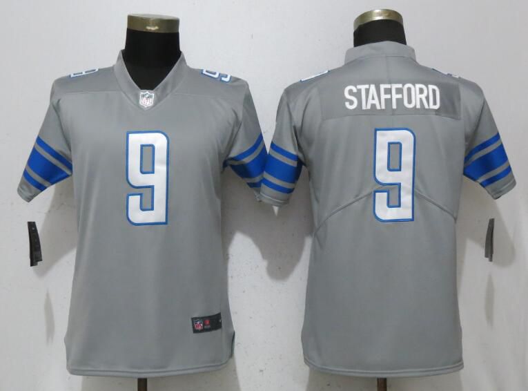 Women Detroit Lions #9 Stafford Gray Vapor Untouchable Player Nike Limited NFL Jerseys